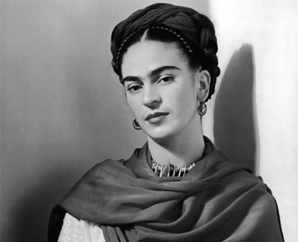 Frida Kahlo profilo bianco e nero
