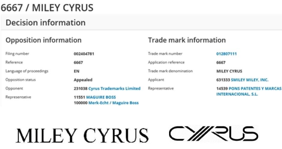 Miley Cirus marchi infografica