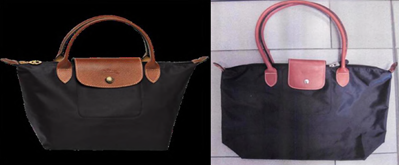 Immagine bng borsa originale longchamp vs borsa contraffatta a colori