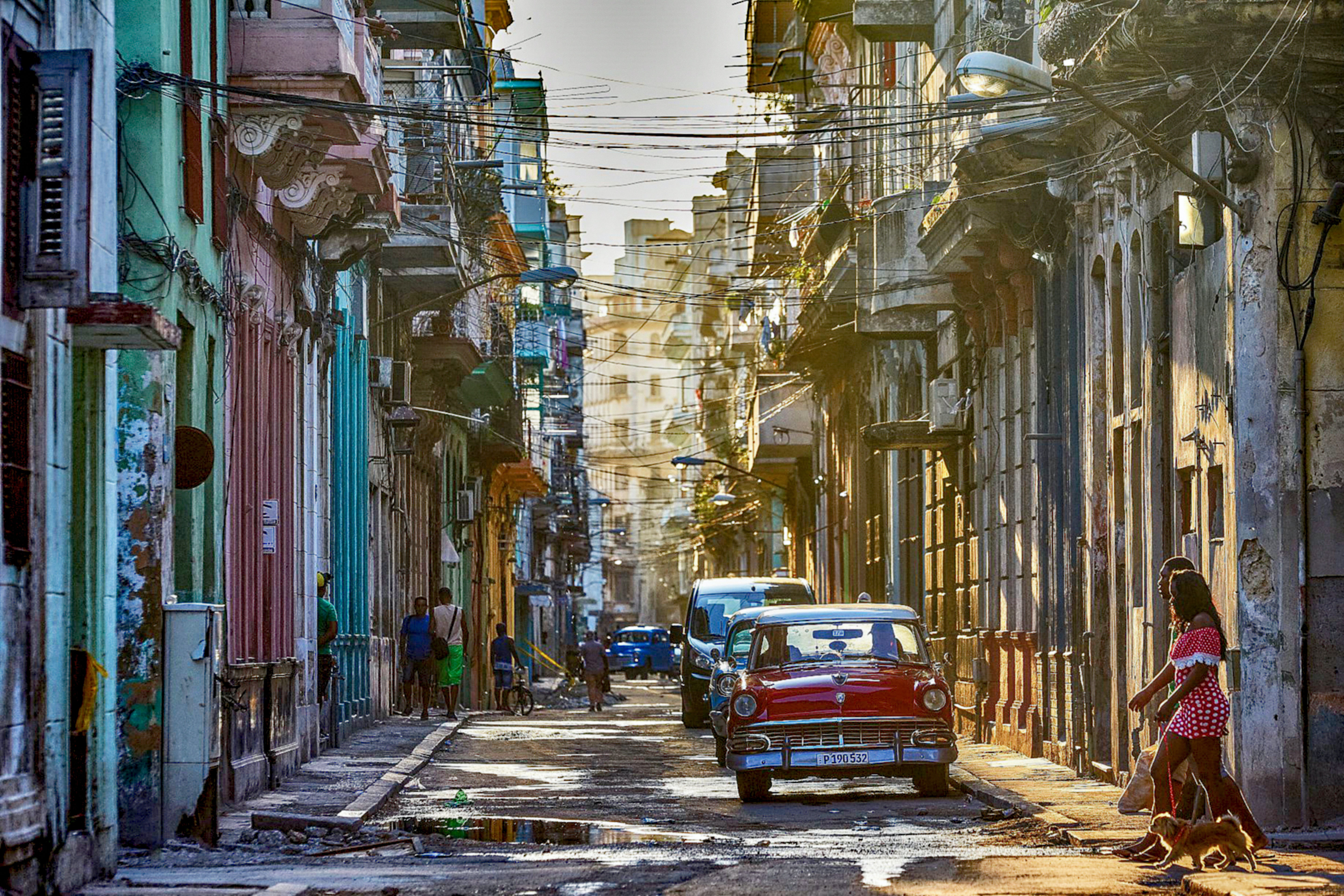 Street in Havana, Cuba, coloured picture